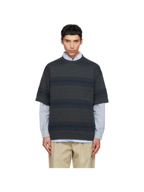 Nanamica Gray Stripe T-shirt