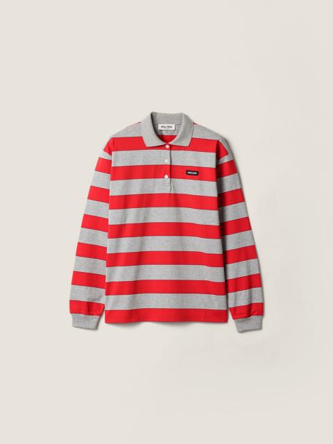 Miu Miu Striped jersey polo shirt