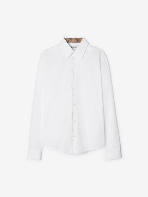 Burberry Check Piping Cotton Poplin Shirt