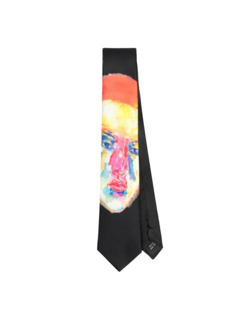 KidSuper Face print silk tie