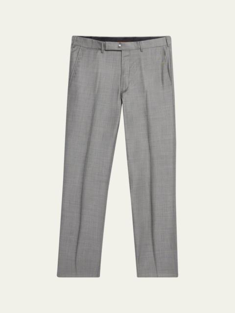 ZEGNA Men's Wool Sharkskin Trousers