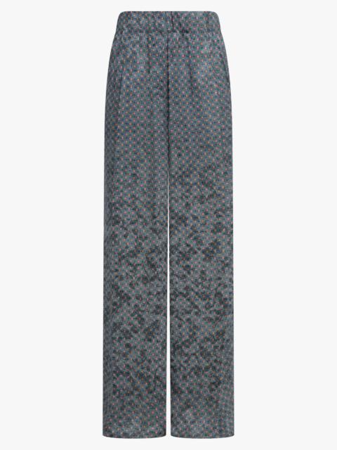 Dries Van Noten PILA FLORAL MOTIF WIDE LEG PANT | TURQUOISE