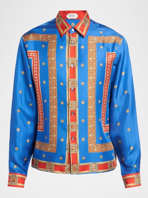VERSACE JEANS COUTURE Men & apos;s Barocco Button-Front Silk Shirt