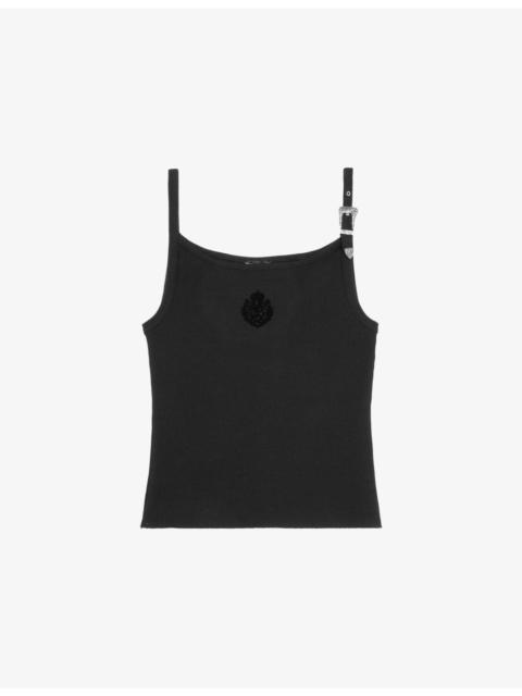 The Kooples Buckle-Embellished Slim-Fit Stretch-Jersey Vest