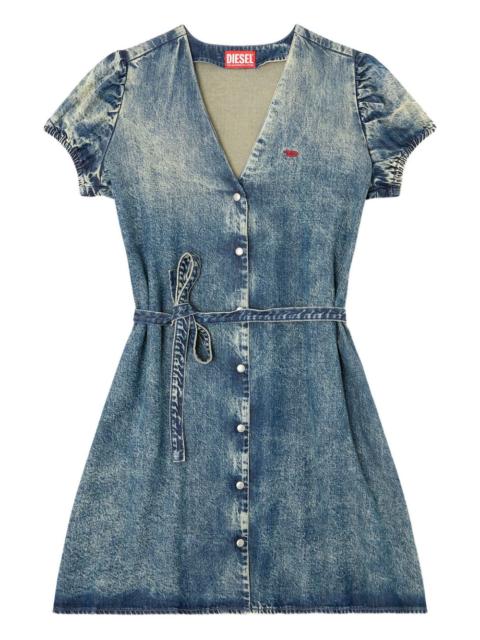 Diesel puff-sleeves buttoned-front mini day dress