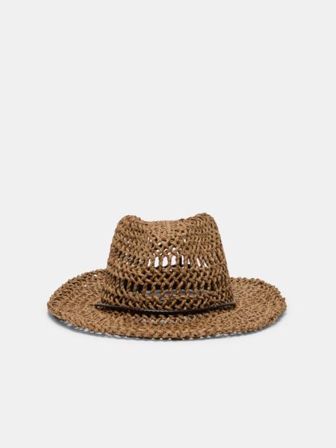 dolce vita THICK WEAVE COWBOY HAT DARK BROWN