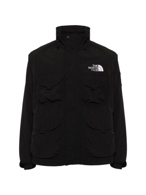 logo-embroidered zip-up military jacket