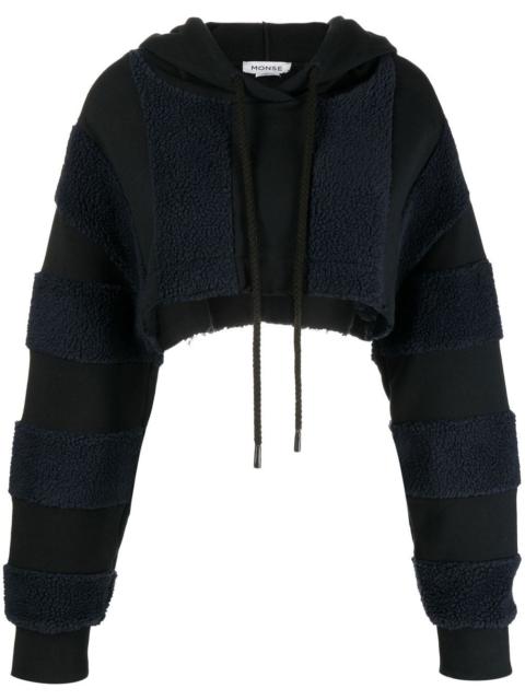 Monse panelled cropped hoodie