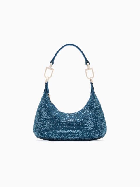 GIORGIO ARMANI LA PRIMA SOFT SMALL HOBO BAG IN SATIN AND RHINESTONES