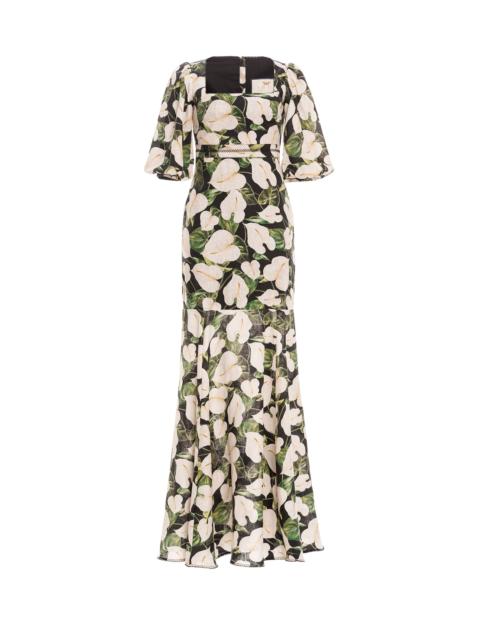 Agua by Agua Bendita Clavel Anturios Black Maxi Dress