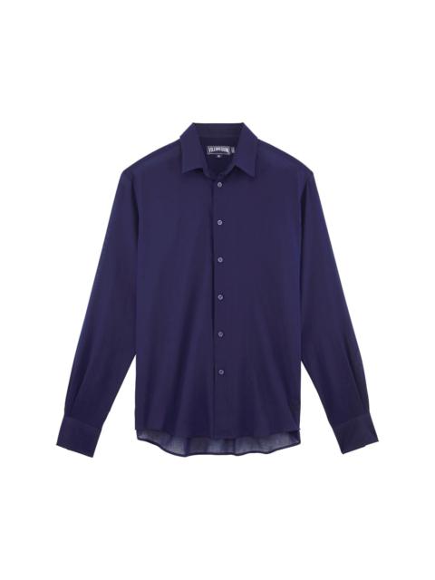 Caracal Turtle-embroidered voile shirt