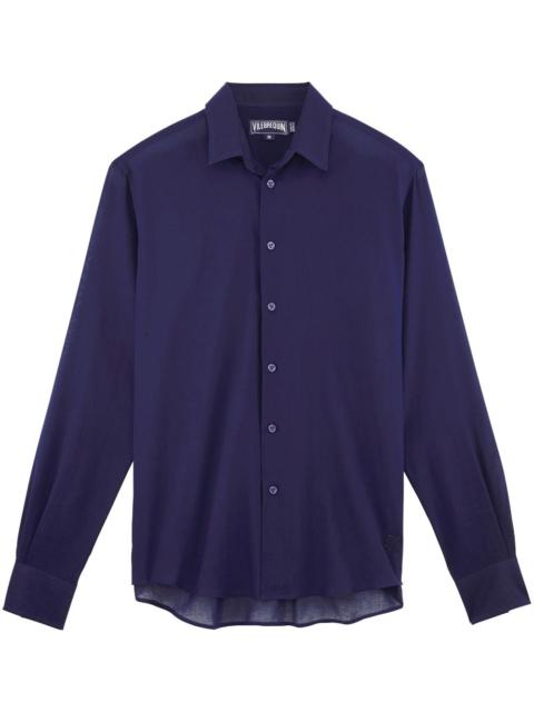 Vilebrequin Caracal Turtle-embroidered voile shirt