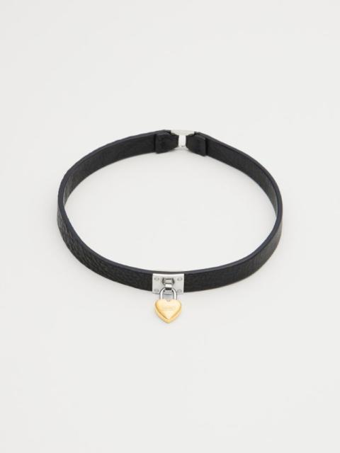 AMBUSH heart-padlock Leather Choker Necklace - Farfetch