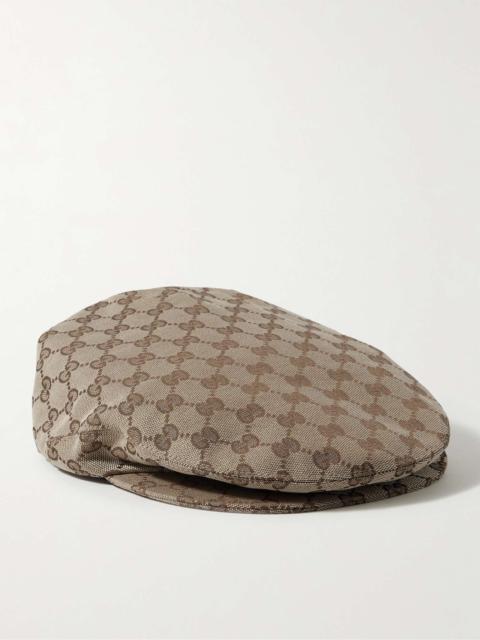 GUCCI Logo-Appliquéd Monogrammed Canvas Flat Cap