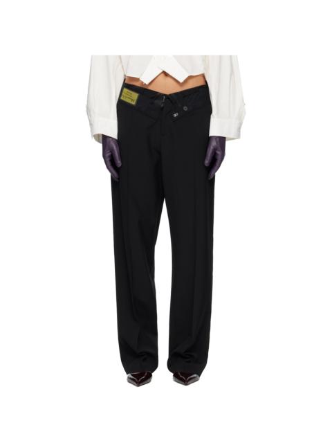 MM6 Maison Margiela Black Reverse Waistband Trousers