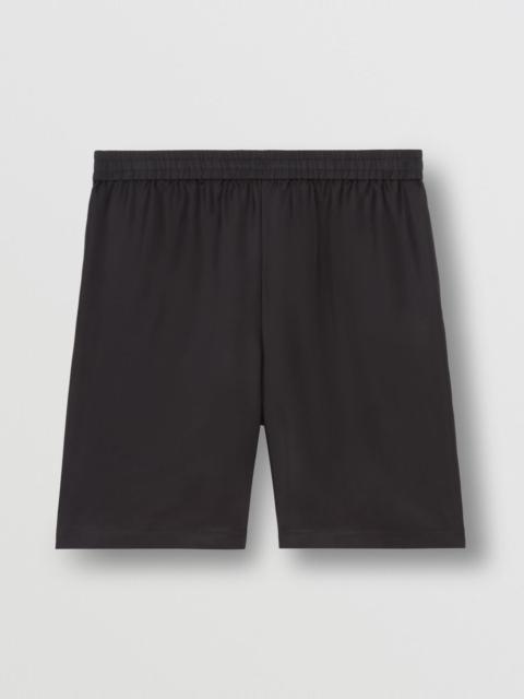 Burberry Logo Print Silk Twill Shorts – Unisex