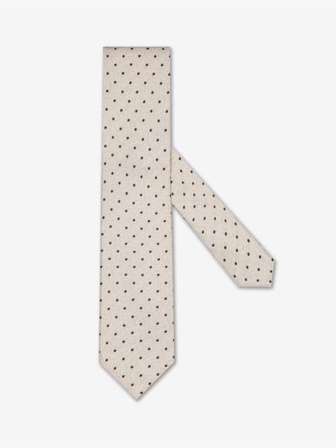 CORNELIANI Beige pure silk tie with micro pattern