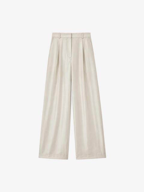 The Frankie Shop Aduna Satin Pleated Trousers - Light Beige
