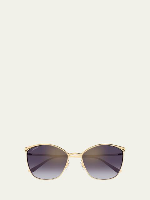 Cartier Panthère Cat-Eye Metal Sunglasses