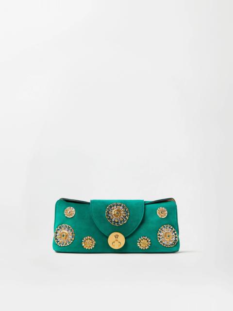 VERSACE Vivian Embroidered Suede Clutch