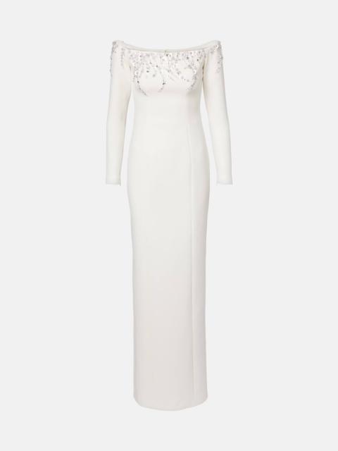 Safiyaa Bridal Gioia embellished crêpe gown