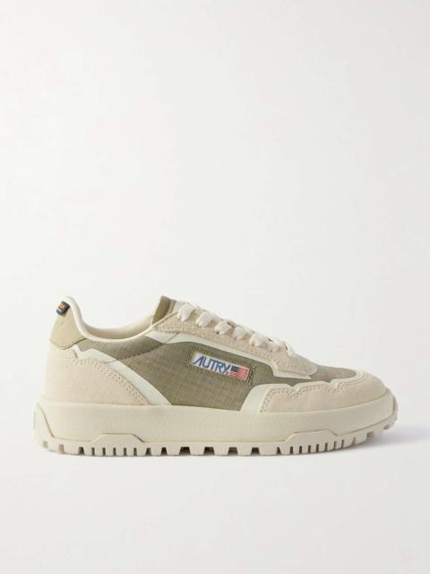 Wildpace leather and suede-trimmed ripstop sneakers Sage green