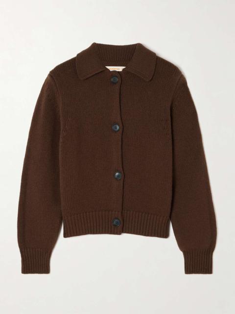 &DAUGHTER Wool and cashmere-blend cardigan Dark brown