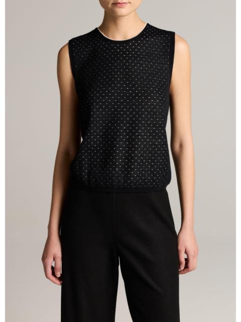 Vince Dotted Wool-Blend Shell