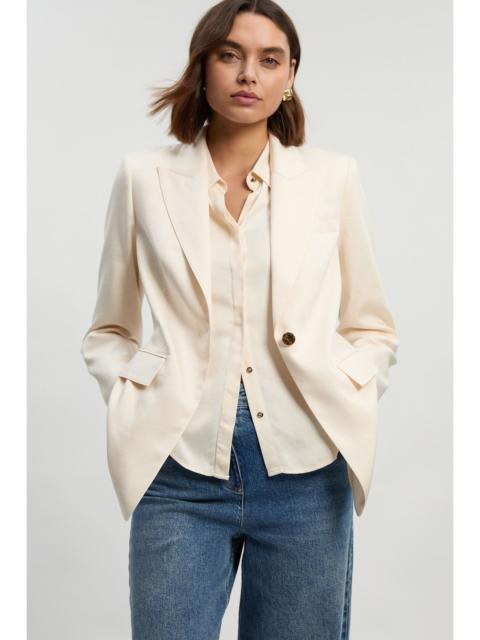 KAREN MILLEN Tailored Linen Single Breasted Blazer