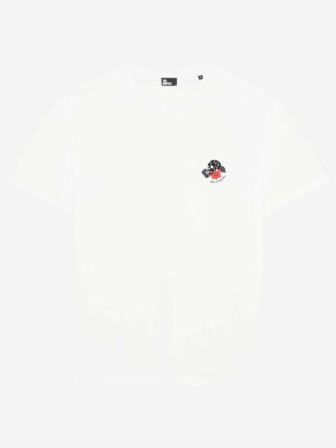The Kooples T-SHIRT WITH WHITE SKULL FLOCKING