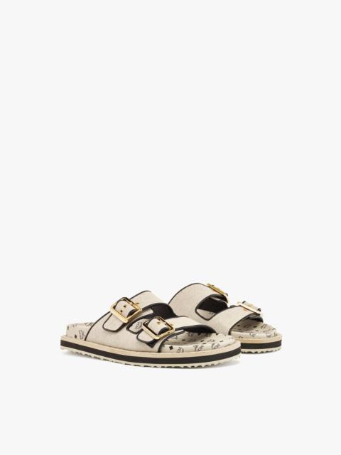 MCM Sandals in Linen Leather Mix