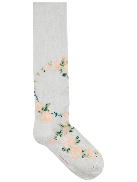 Simone Rocha Floral-intarsia cotton-blend socks