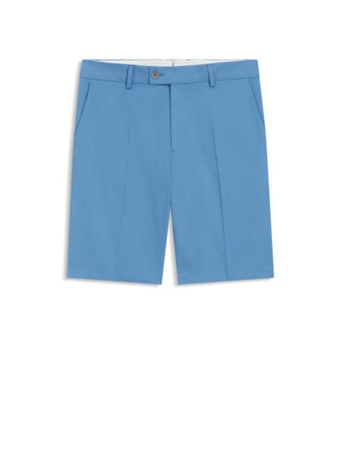 BOSS TAPERED-FIT SHORTS IN COTTON, SILK AND STRETCH