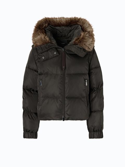 PINKO SHORT DOWN JACKET WITH DETACHABLE SLEEVES