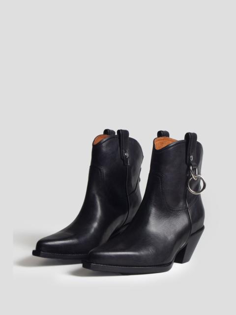 R13 RINGED ANKLE COWBOY BOOT - BLACK
