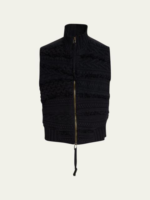 Greg Lauren Men's Fisherman Knit Sweater Vest