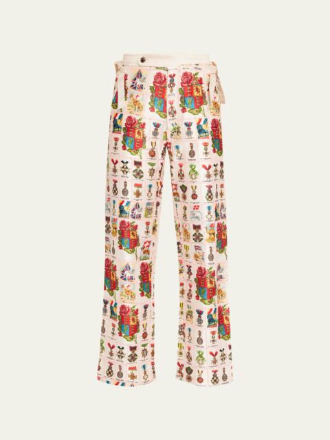 Signet Quilt Tobacco Trousers with Side Tie Detail