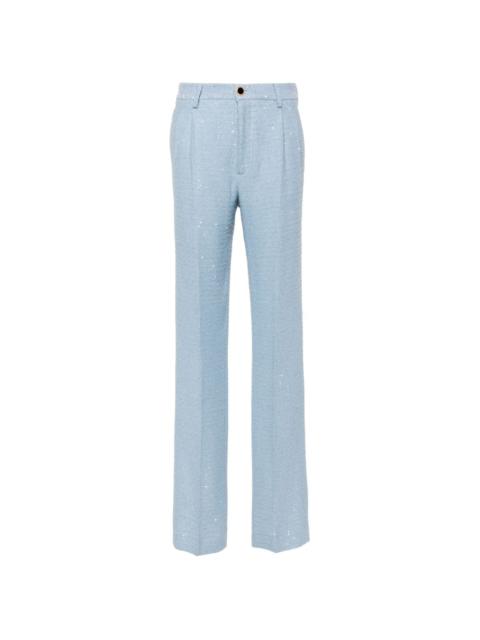 sequin-embellished tweed trousers