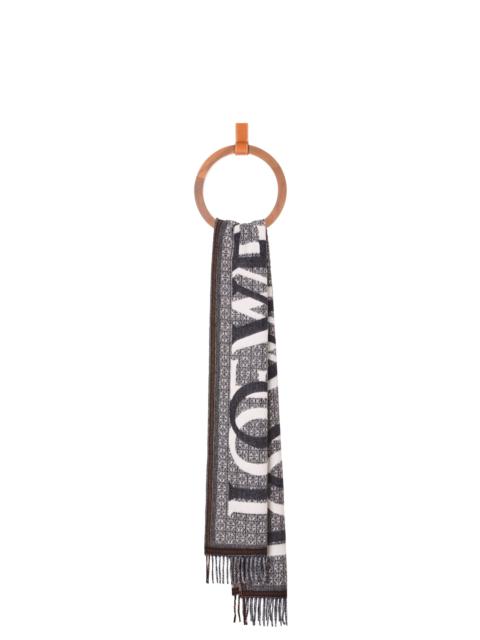 Loewe Love jacquard scarf in wool and cashmere