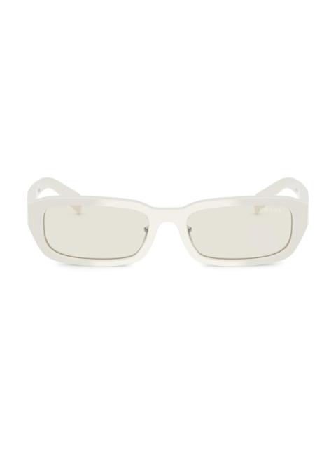Prada Women's 53MM Rectangular Sunglasses - White Metallic