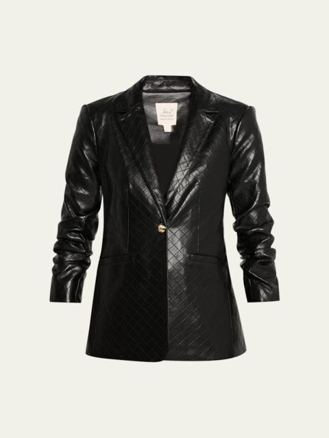 Cinq à Sept Khloe Quilted Vegan Leather Blazer