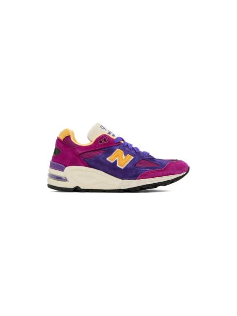 New Balance Purple & Yellow Made In USA 990V2 Sneakers
