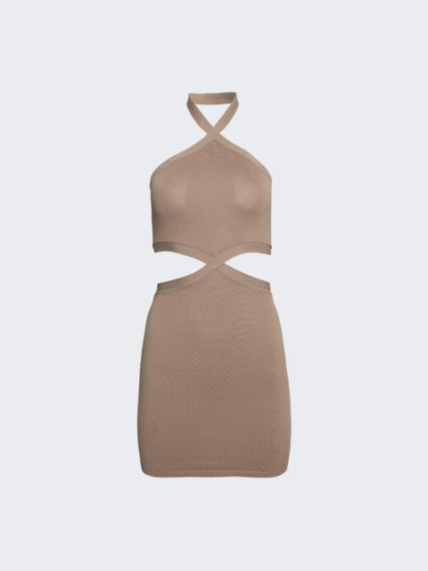 alexanderwang.t Halter Dress With Criss Cross Logo Trim Neutral