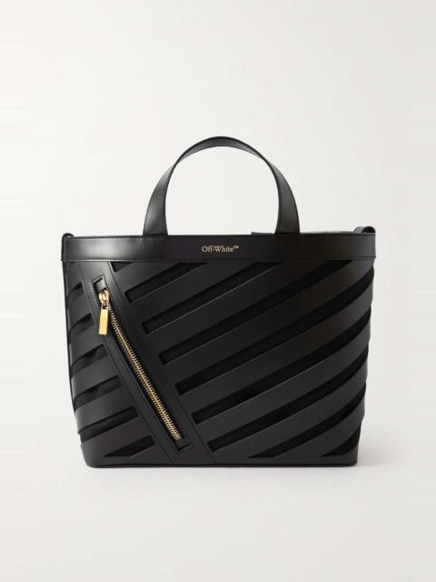 Off-White Cut-Out Diag Small leather tote