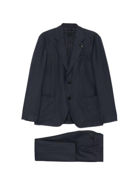 LARDINI flower-pin single-breasted suit