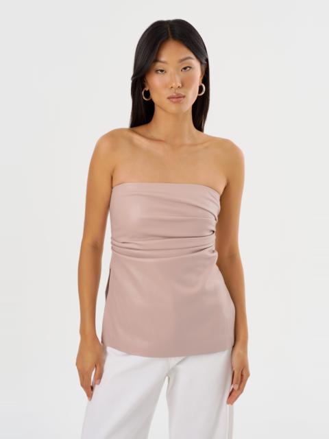 LAMARQUE JUNI | Faux Leather Strapless Top