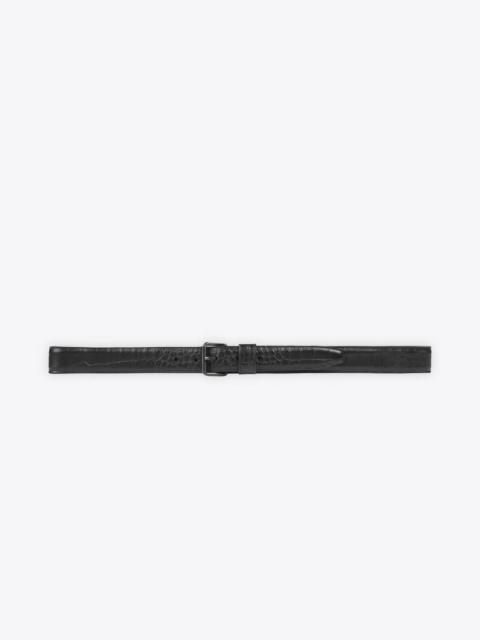 BALENCIAGA Men's Logo Rolled Buckle Belt in Black