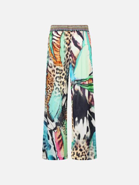 CAMILLA STRAIGHT LEG JERSEY PANTS WITH SIDE PANELS BUTTERFLY BOHEMIA