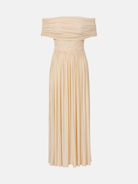 Zimmermann Rebellion off-shoulder jersey maxi dress