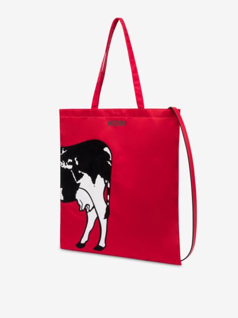 Moschino PRINTED TOTE ARCHIVE COW